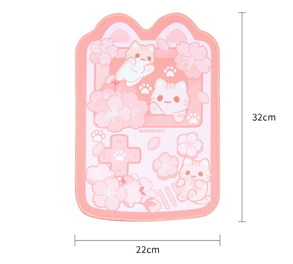 Cherry Blossom Cats - Large and Small Mouse Pads