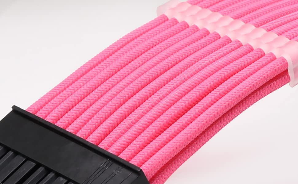 Pink Led Pc Cables Pink Motherboard Power Cable | Pink Gaming 💘