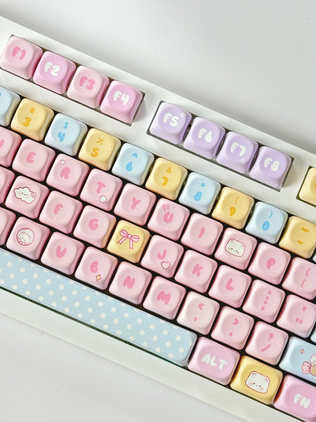 Cute Candy Bear MOA Keycap Sublimation 131 Key Small Full Set
