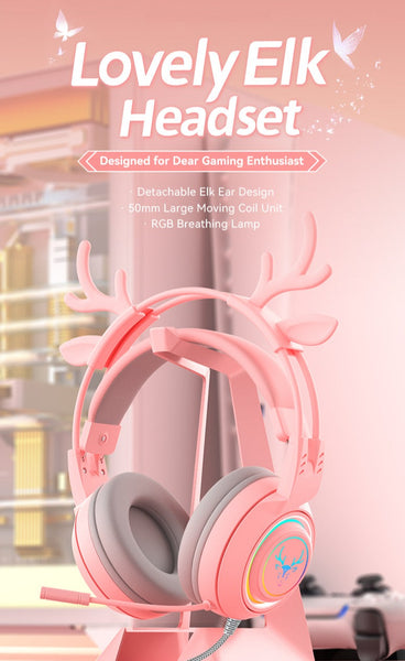SYTO-SY - G25 - Pink Elk Ear Gaming Headphones