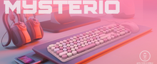 Cargar imagen en el visor de la galería, Mysterio CK280 💘 Rosa/ Violeta Teclado Inalámbrico y Ratón Set 2.4G | Pink Gaming
