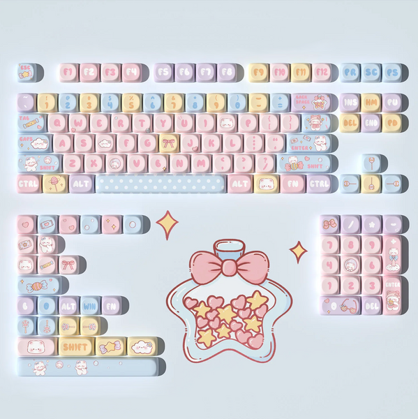 Cute Candy Bear MOA Keycap Sublimation 131 Key Small Full Set