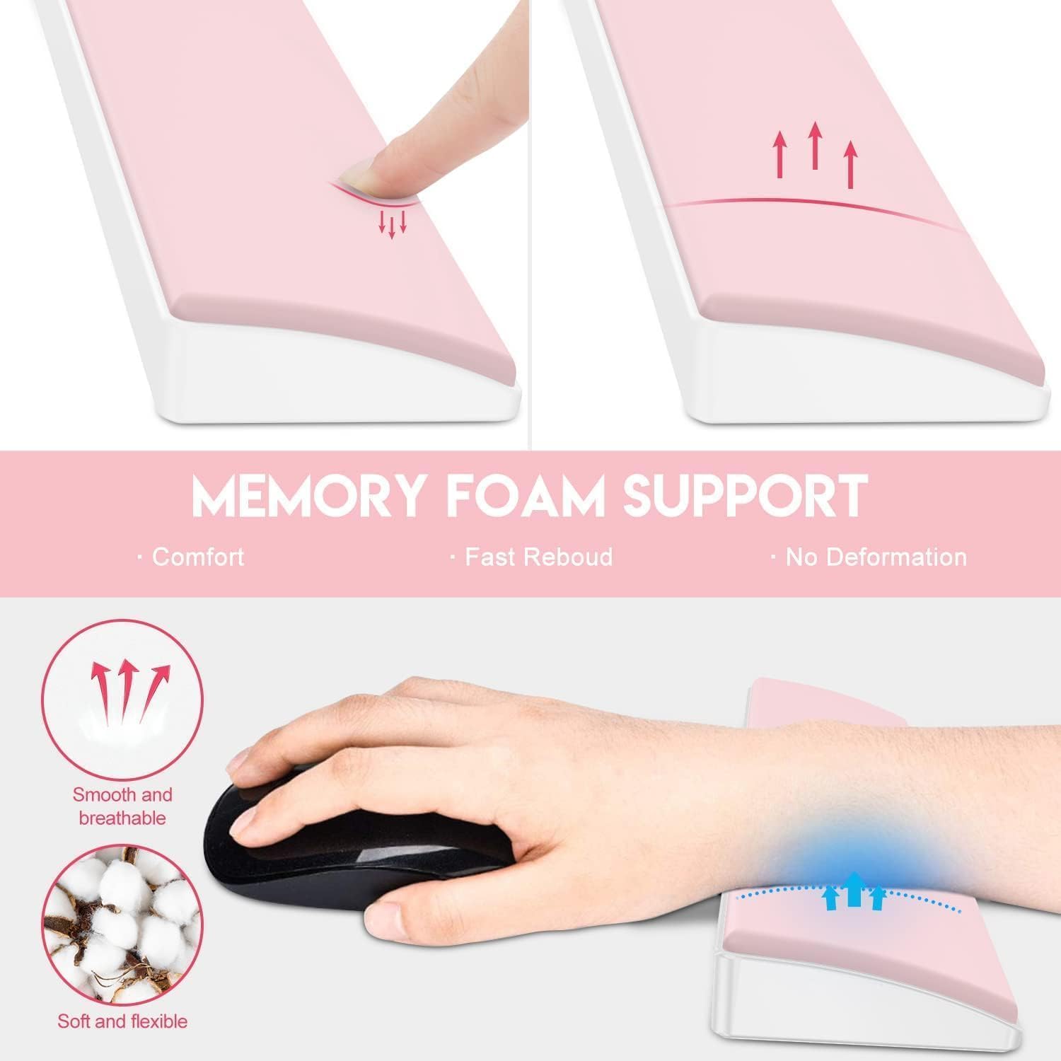 Pink Keyboard Wrist Rest - Soft And Comfy 💗 Rest for Your Hands| Pink ...