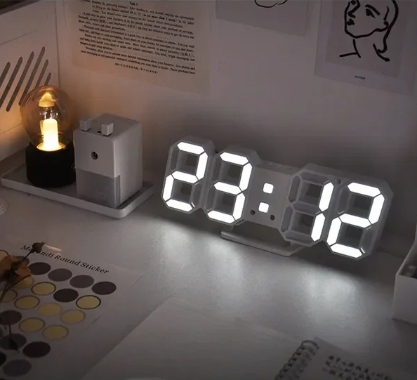 Led Digital Clock Designer Cute Digital Desk Clock ⏰ 3D LED Clock | Pink Gaming
