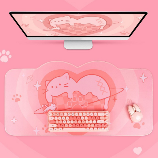 Cat Love Ice Cream Large Mouse Pad