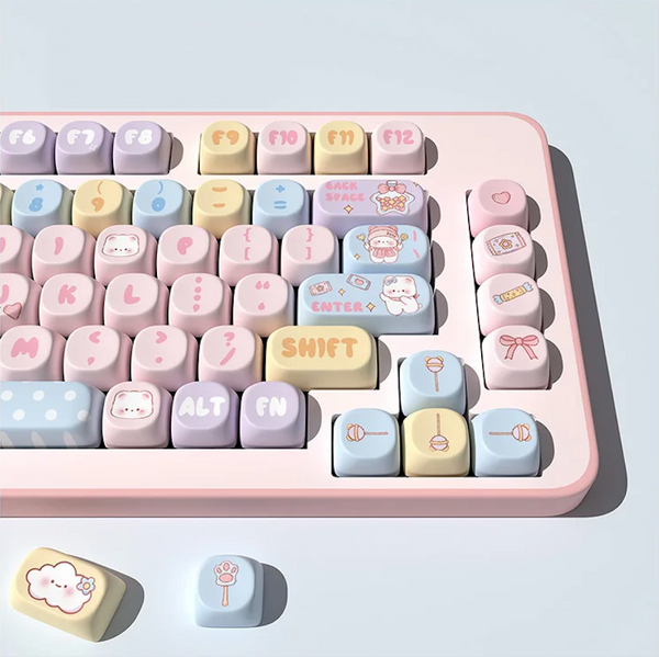 Cute Candy Bear MOA Keycap Sublimation 131 Key Small Full Set
