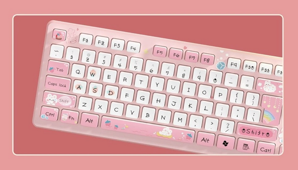 Milk Tea Cute Rabbit Wired/ Wireless Keyboard