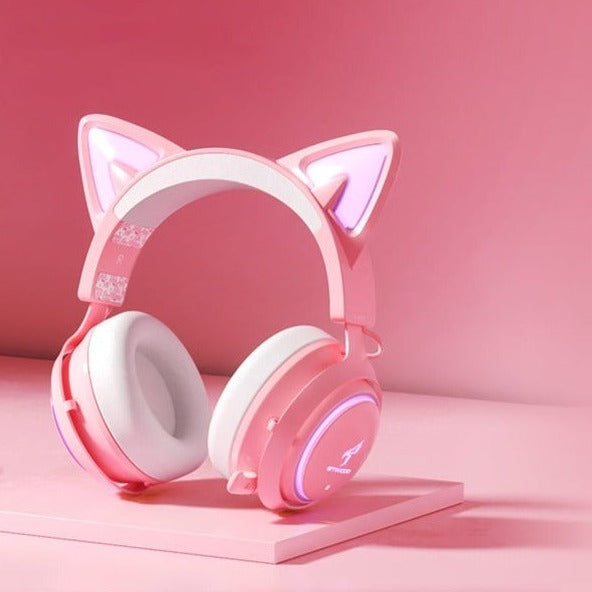 Pink Headsets Computer SOMIC GS510 Pink Cat Ears Gaming Headset - Quality and Cuteness 💘 RGB ...