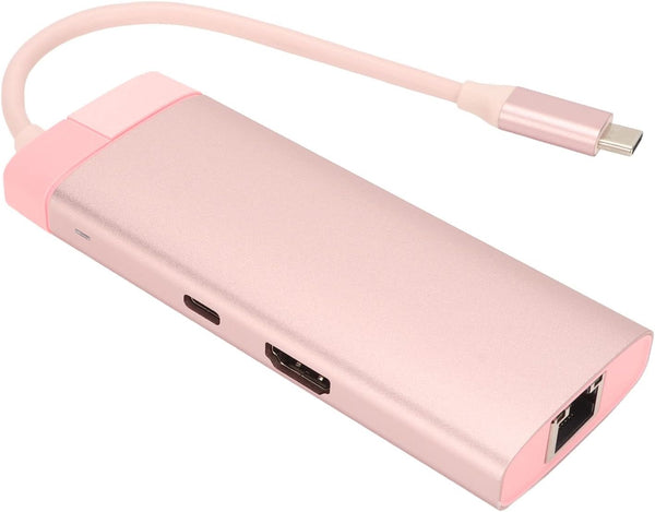 Pink Multi-function 6-in-1 Docking Station (Hub)