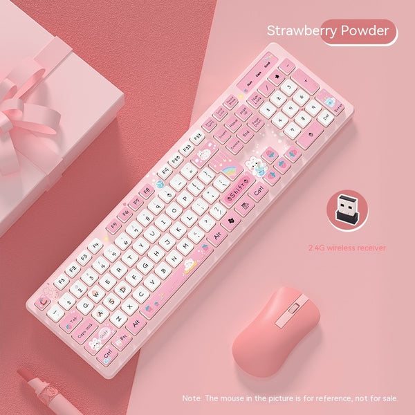 Milk Tea Cute Rabbit Wired/ Wireless Keyboard