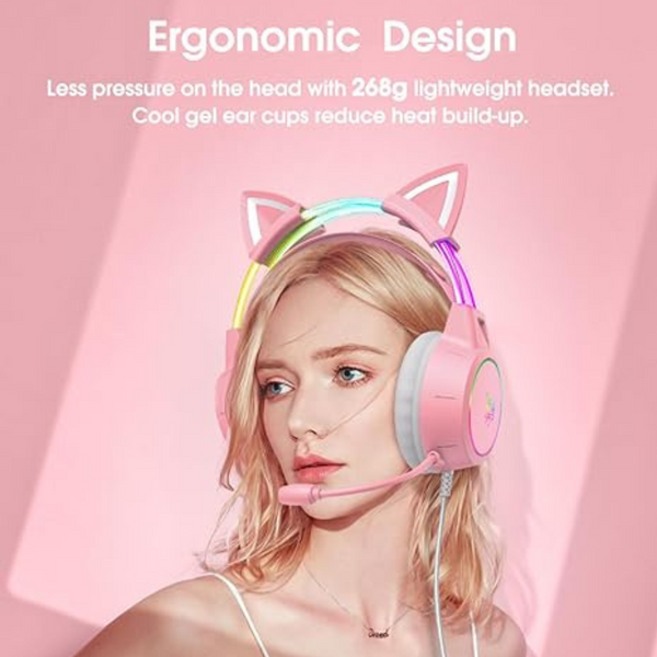 X15 Pro - Pink Illuminated Headband Gaming Headphones