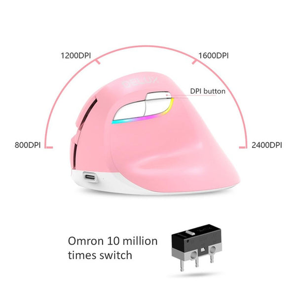 Ergonomic Wireless Mouse - Delux M618 Mini