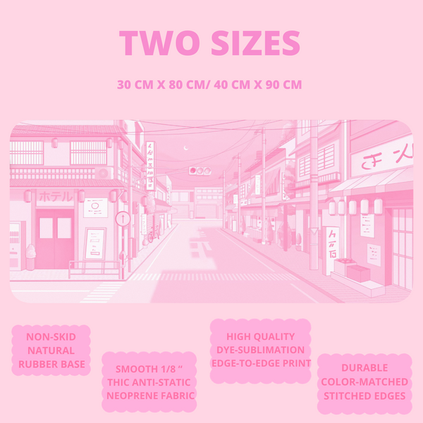 Pink Japan Street - Mouse Pad