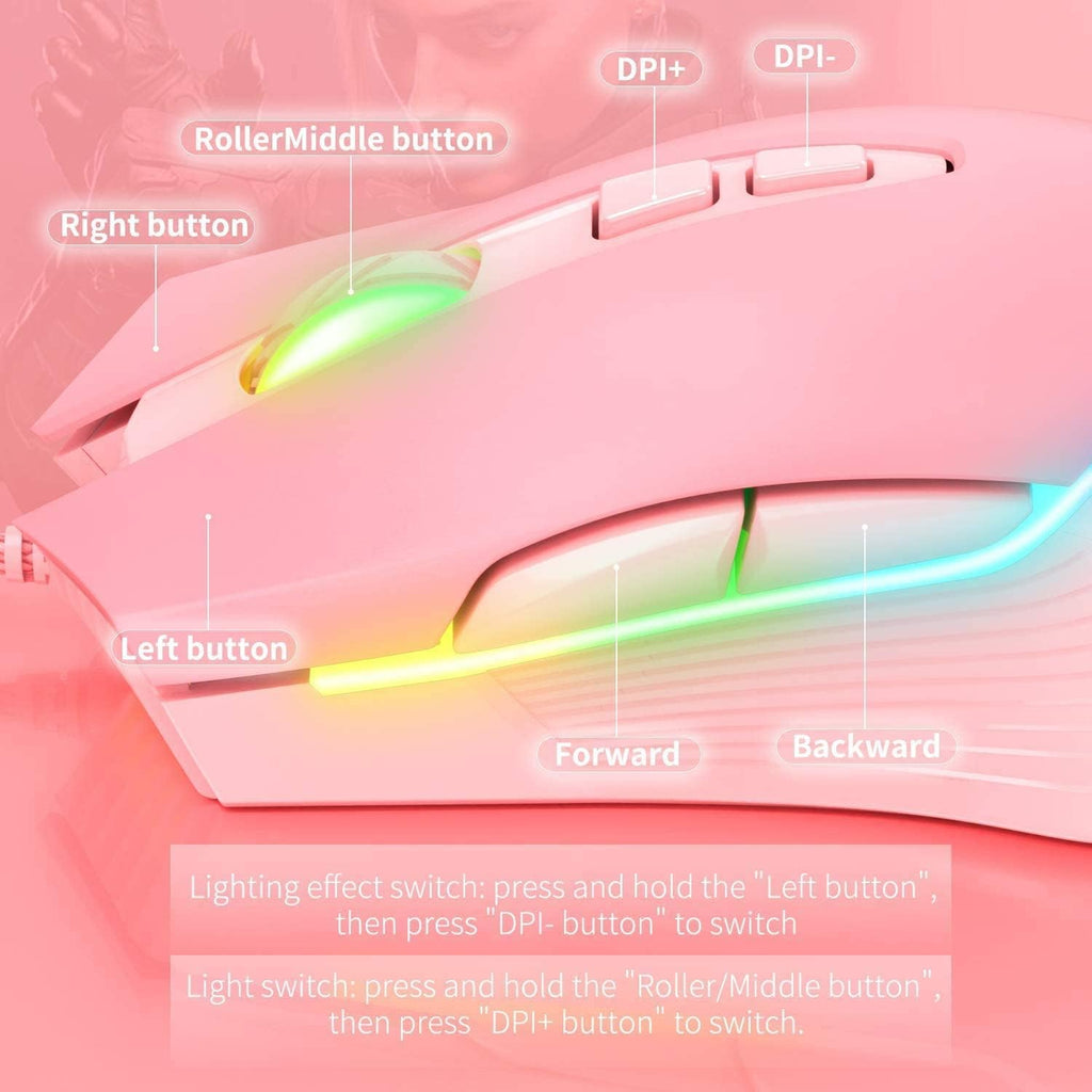 Pink RGB Gaming Mouse ⚡ RGB Gaming Mouse | Pink Gaming