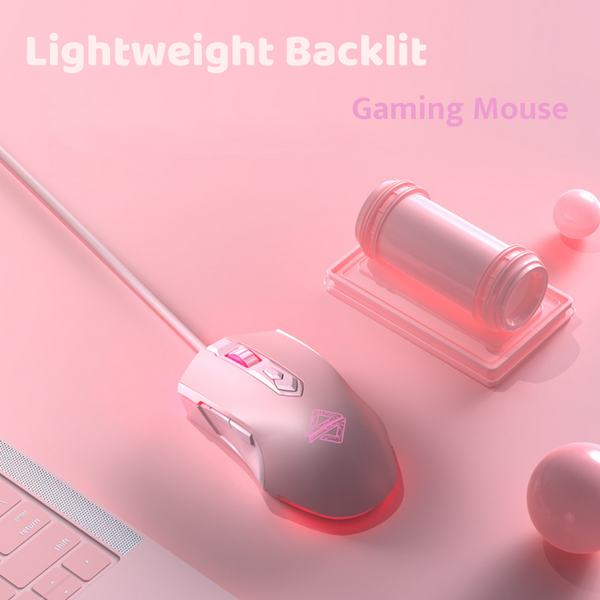 Pink Ray AJ52 - USB RGB Wired Gaming Mouse