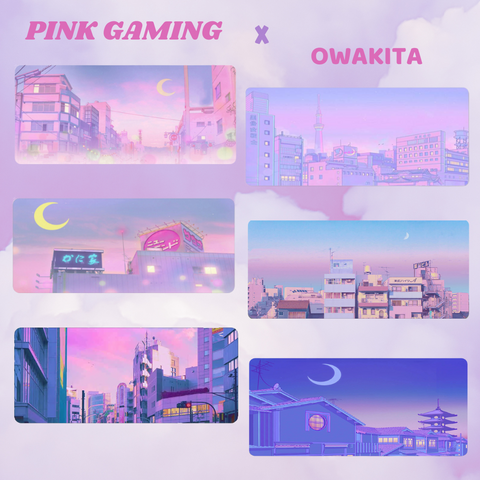Pink Gaming X Owakita - Alfombrillas de Escritorio 