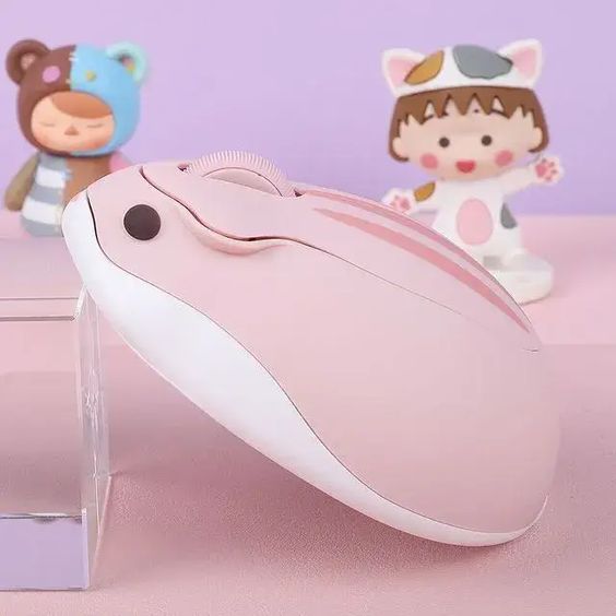 Pink Wireless Hamster Mouse