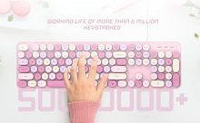 Cargar imagen en el visor de la galería, Mysterio CK280 💘 Rosa/ Violeta Teclado Inalámbrico y Ratón Set 2.4G | Pink Gaming
