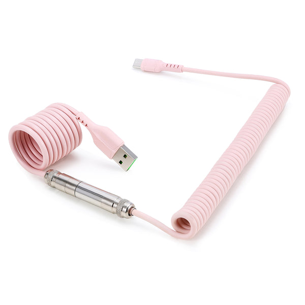 Keyboard Coiled USB-C Cable - Pink Aviator
