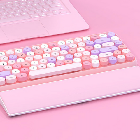 Pink PU Leather Keyboard Wrist Rest