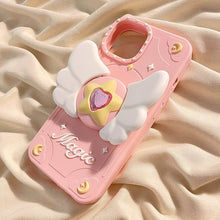 Cargar imagen en el visor de la galería, Cute Angel Wings - Funda Rosa de Silicona para iPhone
