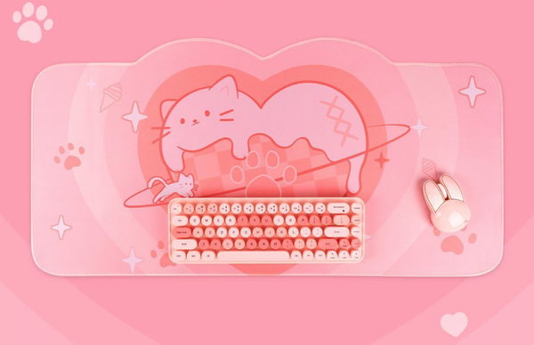 Cat Love Ice Cream Large Mouse Pad