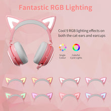 Cargar imagen en el visor de la galería, Cat Ears GS510 - Auriculares con Sonido 7.0 y luz RGB
