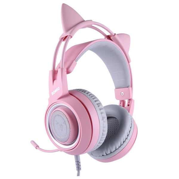 SOMIC G951S - 3.5mm Wired Over-Ear Pink Gaming Headset