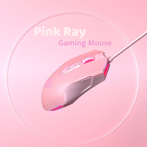 Pink Ray AJ52 - USB RGB Wired Gaming Mouse