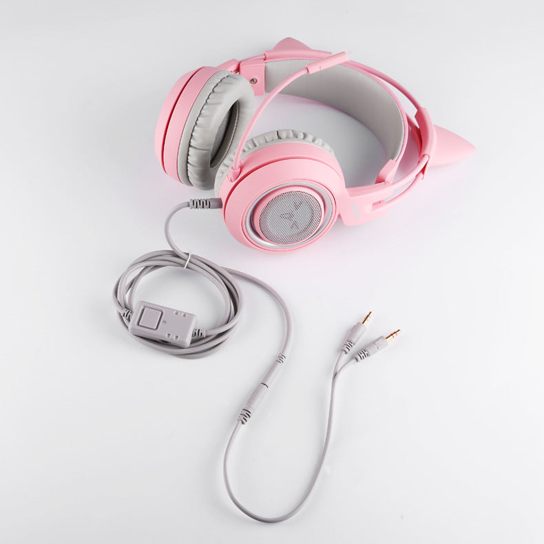 SOMIC G951S Pink Cat Ear Wired Gaming Headset with Microphone Pink Gaming