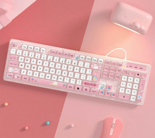 Load image into Gallery viewer, Milk Tea Cute Rabbit Wired/ Wireless Keyboard
