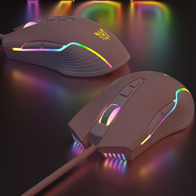 Pink Wire Mouse Design Pink RGB Gaming Mouse โก RGB Gaming Mouse | Pink Gaming