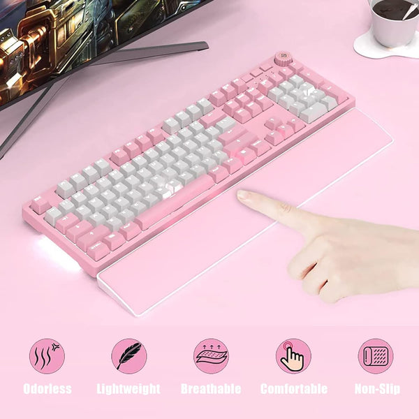 Pink PU Leather Keyboard Wrist Rest