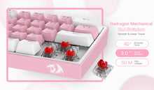 Load image into Gallery viewer, K617 RGB Light Dual Keycap Pink - White Wired Mechanical Keyboard
