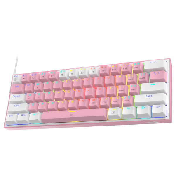 K617 RGB Light Dual Keycap Pink - White Wired Mechanical Keyboard