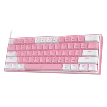 Cargar imagen en el visor de la galería, K617 60 Teclado Mecánico Con Cable Rosa y Blanco
