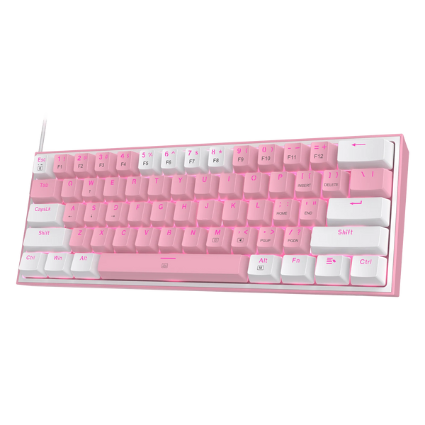 K617 RGB Light Dual Keycap Pink - White Wired Mechanical Keyboard