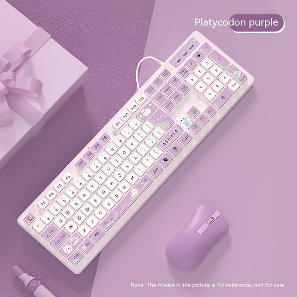 Milk Tea Cute Rabbit Wired/ Wireless Keyboard