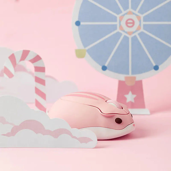 Pink Wireless Hamster Mouse