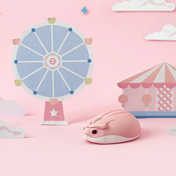 Pink Wireless Hamster Mouse