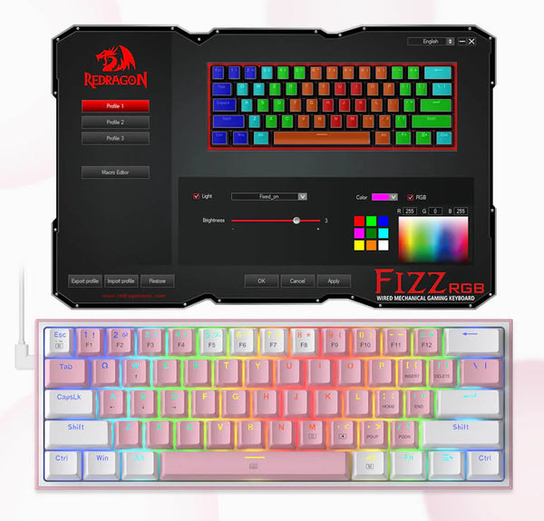 Pink Rgb Color Keyboard K617 RGB Light Pink & White Wired Mechanical Keyboard 💘 Pink Gaming