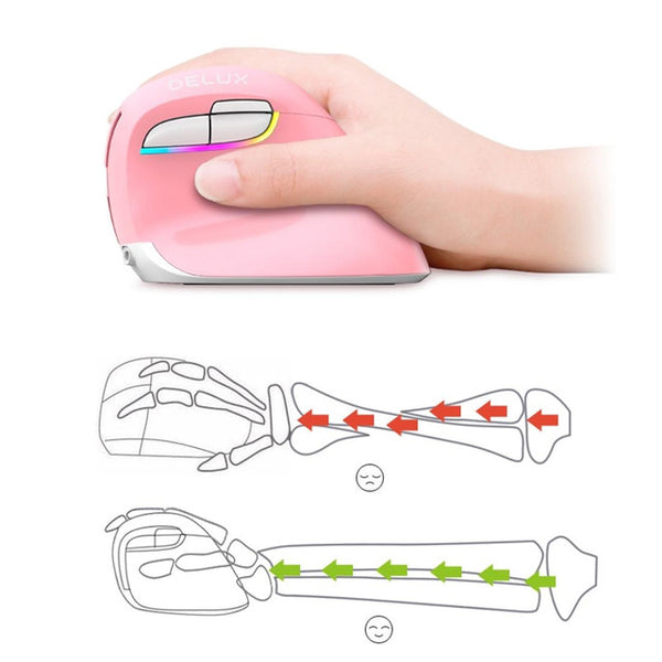Ergonomic Wireless Mouse - Delux M618 Mini