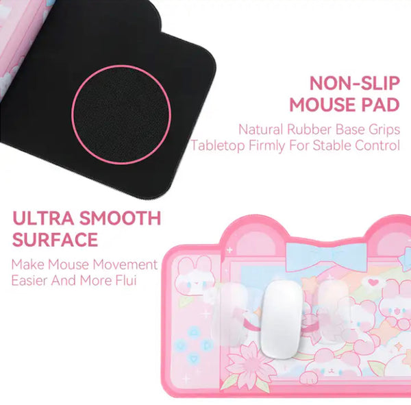 Pink Bears in Bloom - Mouse Pad