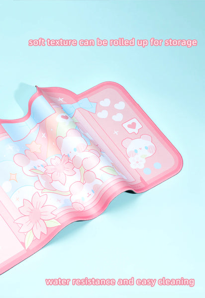 Pink Bears in Bloom - Mouse Pad