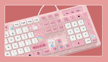 Load image into Gallery viewer, Milk Tea Cute Rabbit Wired/ Wireless Keyboard
