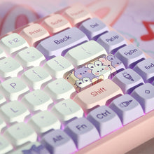 Load image into Gallery viewer, Keyboard Keycaps - Pink &amp; Violet Theme Lavender Rabbit
