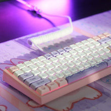 Load image into Gallery viewer, Keyboard Keycaps - Pink &amp; Violet Theme Lavender Rabbit
