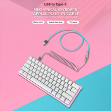 Load image into Gallery viewer, Keyboard Coiled USB-C Cable - Rose Aviator
