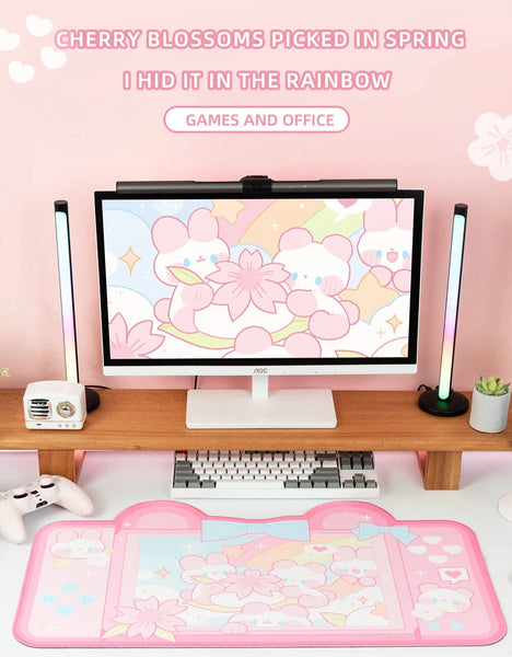 Pink Bears in Bloom - Mouse Pad