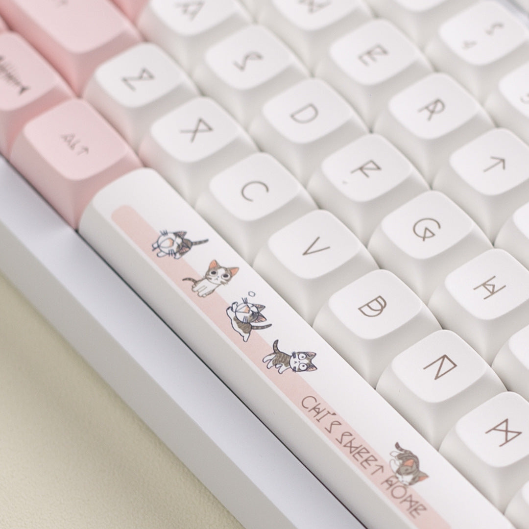 Pink Keycaps - Cute Set of Pink Keycaps 🐾 Pink PBT Keycaps | Pink Gaming